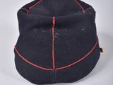 navy blue hat with red stitching on the side of the hat