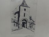 a picture of a drawing of a building on a plate