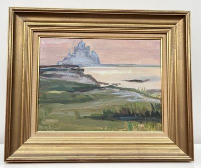 an image of a painting of a castle in the distance