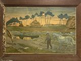 une photo d'un tableau représentant un homme et un cheval