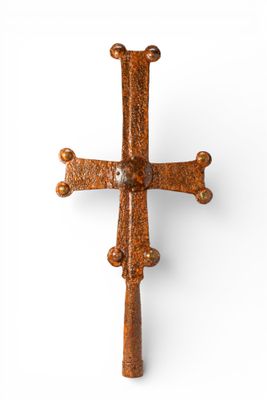 Croix Processionnelle Byzantine EN Fer Avec Crucifix Central…
