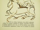 drawing of a woman riding a horse with a horse drawn on it