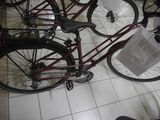 many bikes that are parked on the floor in a room