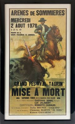 B. BALLESTAR - "Arènes de Sommières le 2 août 1978, grand fe…