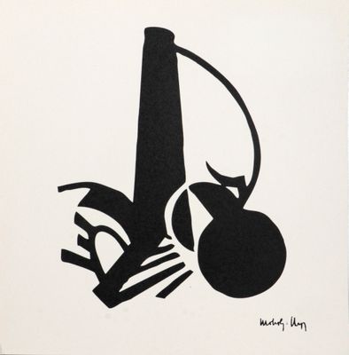 un dessin en noir et blanc représentant un vase sur lequel est représenté un oiseau