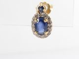a pair of sapphire and diamond earrings