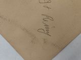 an old piece of paper with a handwritten message on it