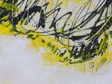 a picture of a painting on a wall that is yellow and black