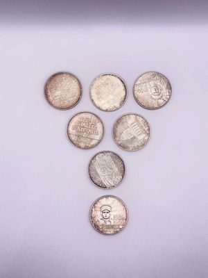 7 pièces 100 francs en alliage. France, XX e siècle - Photo 1