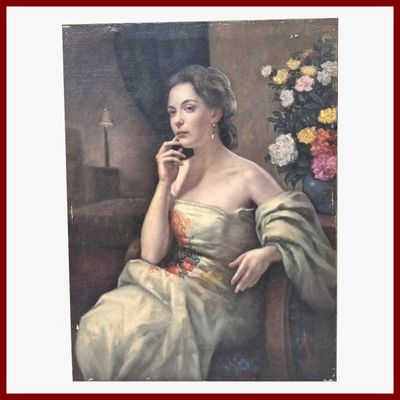 Ecole Moderne du début XXème : Jeune Femme dans un intérieur…