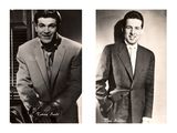 two black and white photos of a man in a suit and a man in a tie