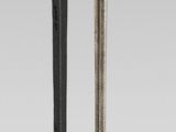 pair of two swords with a gold handle and a black handle