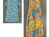 deux photos d'une robe et d'une chemise pour femme