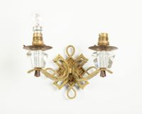 Paire de lampes à poser à deux lumières, structure géométriq… (photo 3)