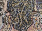 an image of a tapestry with a woman sitting on a chair