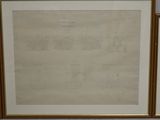 two framed drawings of a train and a train on a wall