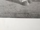 a pencil drawing of a dog laying on the ground