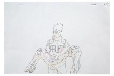 drawing of a man sitting on a chair with a guitar in his lap