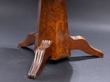 an image of a wooden table with a marble top