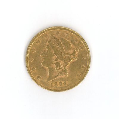 an image of a gold coin on a white surface