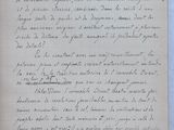 an old handwritten letter with a black ink writing on a piece of paper