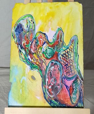 Johan CANTOURNET, Sans titre - Aquarelle sur ardoise - 22 x …