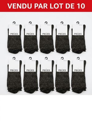 6 paires de chaussettes noires pour homme, ornées d'étiquettes blanches