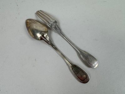 Un couvert de baptême en argent 950/1000, poinçon Minerve, l… - Photo 1