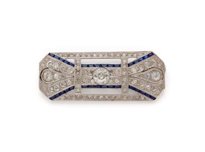 bague art déco en diamant et saphir