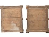 pair of antique wooden picture frames on a white background