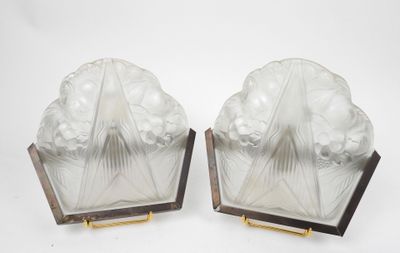 paire de serre-livres Art déco en verre