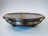 silver plated serving bowl with handles and handles