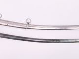 pair of silver - plated swords on a white background with a gold - plated handle