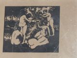 a black and white picture of a group of naked people