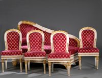 Important mobilier de salon en bois mouluré, sculpté, laqué … (photo 5)