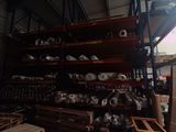 a large amount of pallets in a warehouse