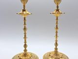 paire de chandeliers anciens en laiton