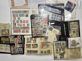 many different types of stamps on the table