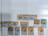 a refrigerator with a bunch of different stamps on it