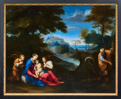 une image représentant un tableau d'une famille dans un paysage