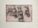 an image of a drawing of a group of people riding bicycles