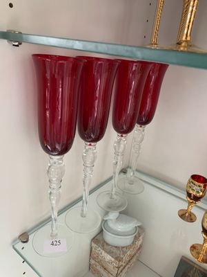 * MURANO. Suite de 4 flutes à champagne, le calice en verre … - Photo 1