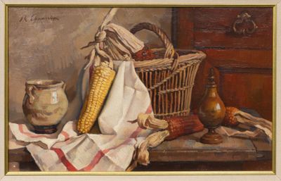 René CHANCRIN (1911-1981) La table aux épis de maïs