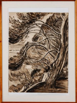 Léon DETROY (1857-1955) : Les arbres sous le vent.