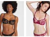deux femmes en lingerie fine et culottes prenant la pose devant l'appareil photo