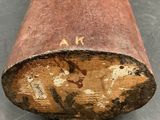a close up of a piece of wood on a table