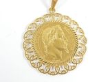an image of a gold coin with a woman ' s face on it
