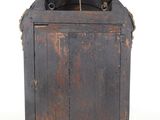 an old wooden cabinet with a metal handle on a white background