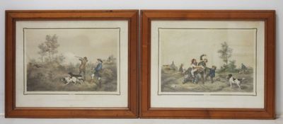 deux photos encadrées représentant deux hommes à cheval et un chien