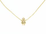 un collier plaqué or orné d'une femme et d'une étoile